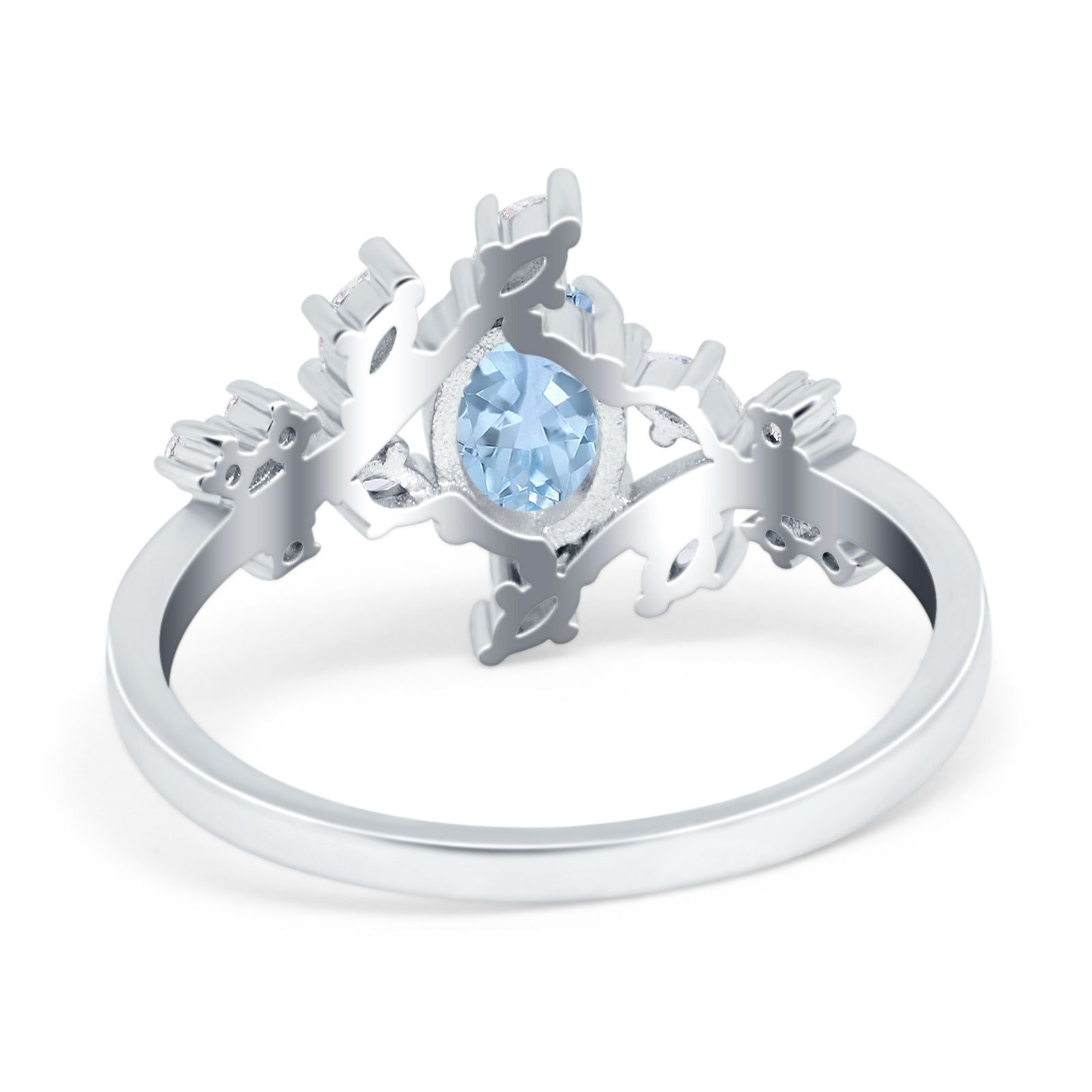 Floral Oval Natural Stone Wedding Ring