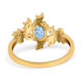 Floral Oval Natural Stone Wedding Ring