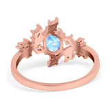 Floral Oval Natural Stone Wedding Ring