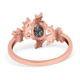 Floral Oval Natural Stone Wedding Ring