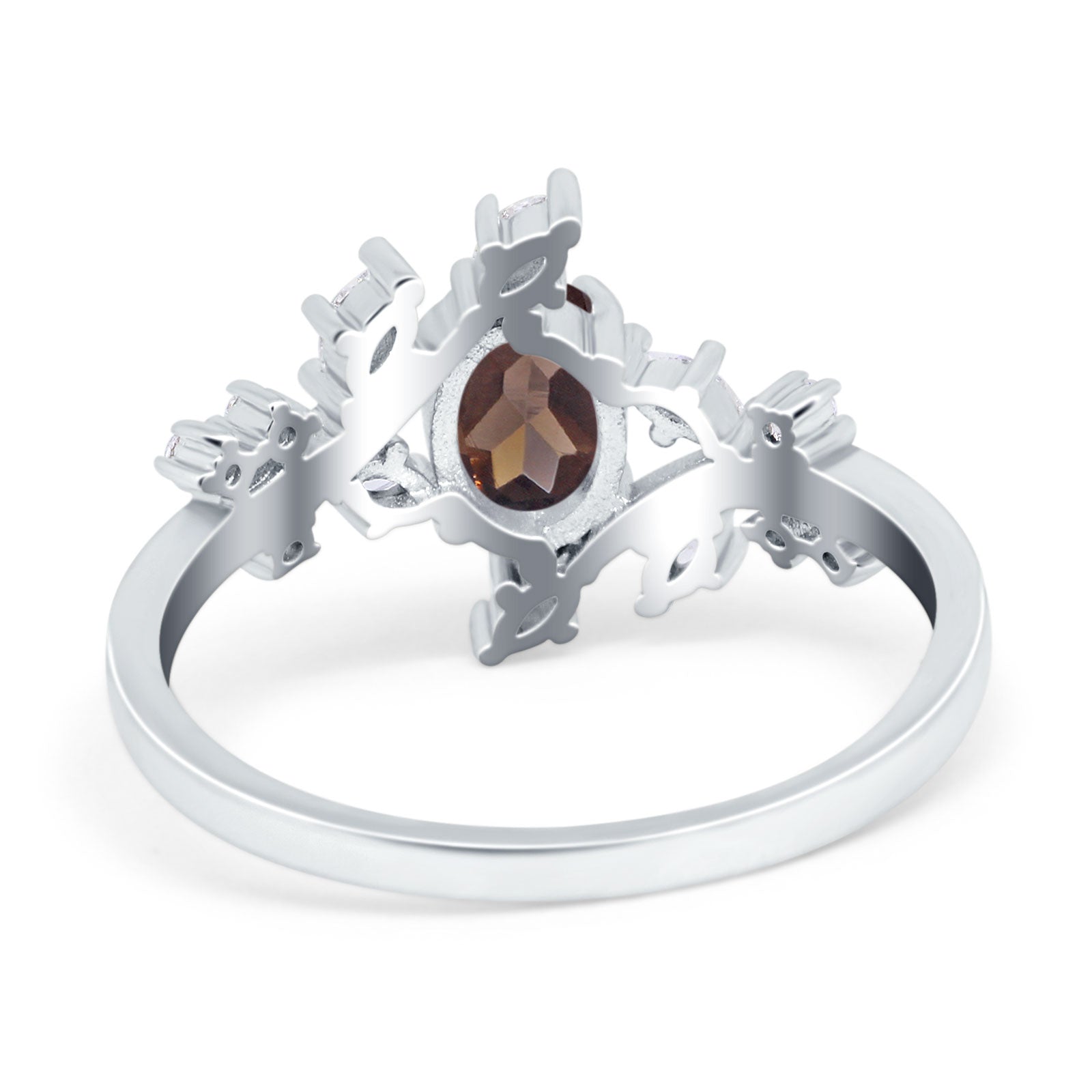 Floral Oval Natural Stone Wedding Ring