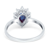 Art Deco Pear Natural Stone Wedding Ring