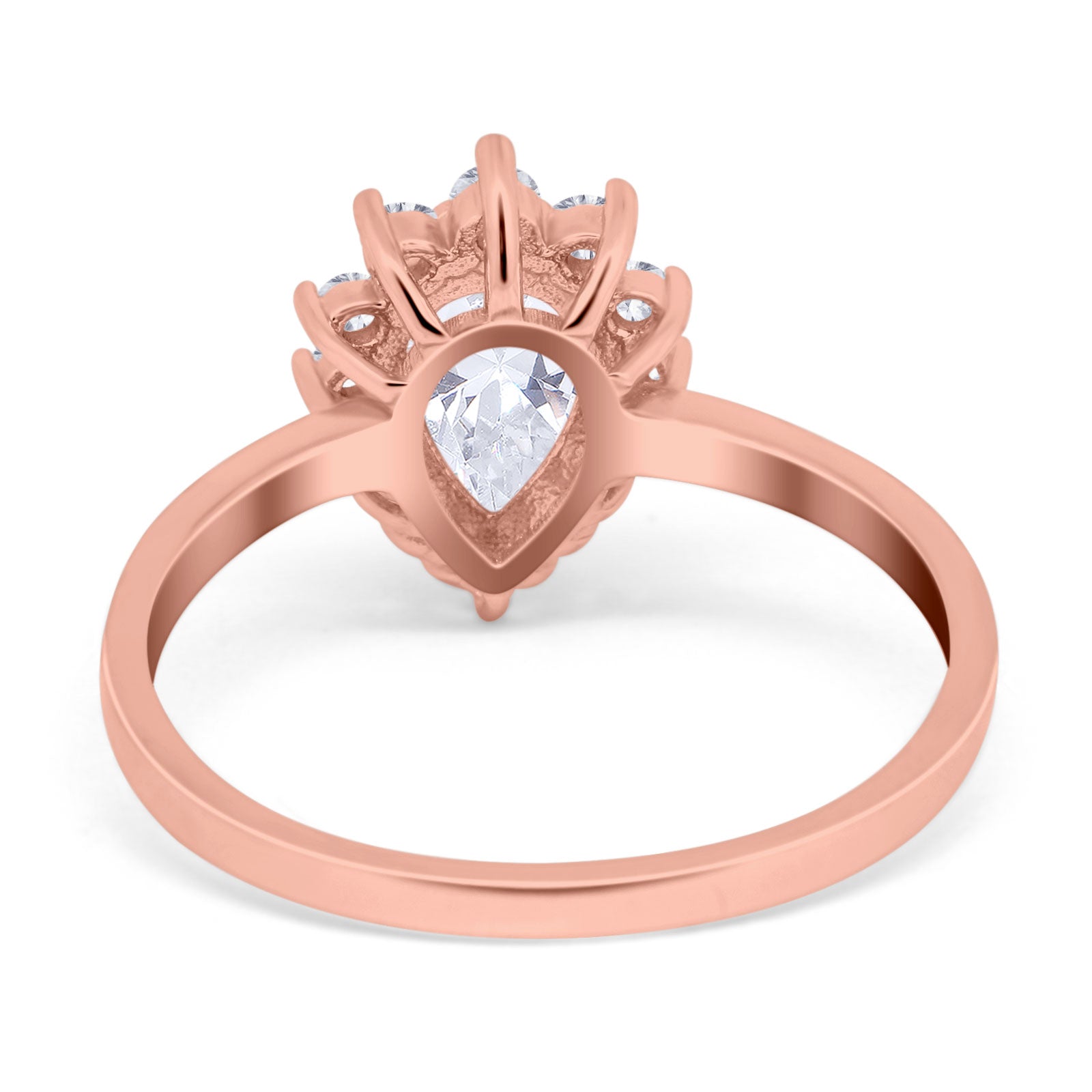 Art Deco Pear Natural Stone Wedding Ring