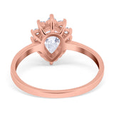 Art Deco Pear Natural Stone Wedding Ring