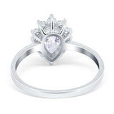 Art Deco Pear Natural Stone Wedding Ring