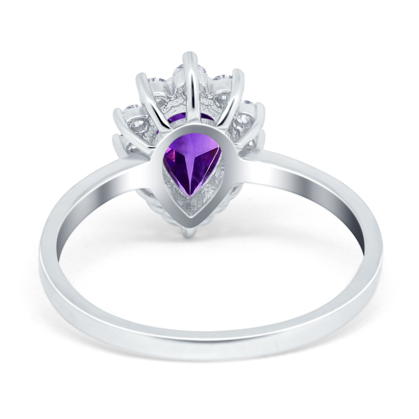 Art Deco Pear Natural Stone Wedding Ring