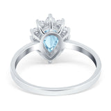 Art Deco Pear Natural Stone Wedding Ring