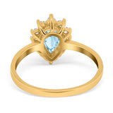 Art Deco Pear Natural Stone Wedding Ring