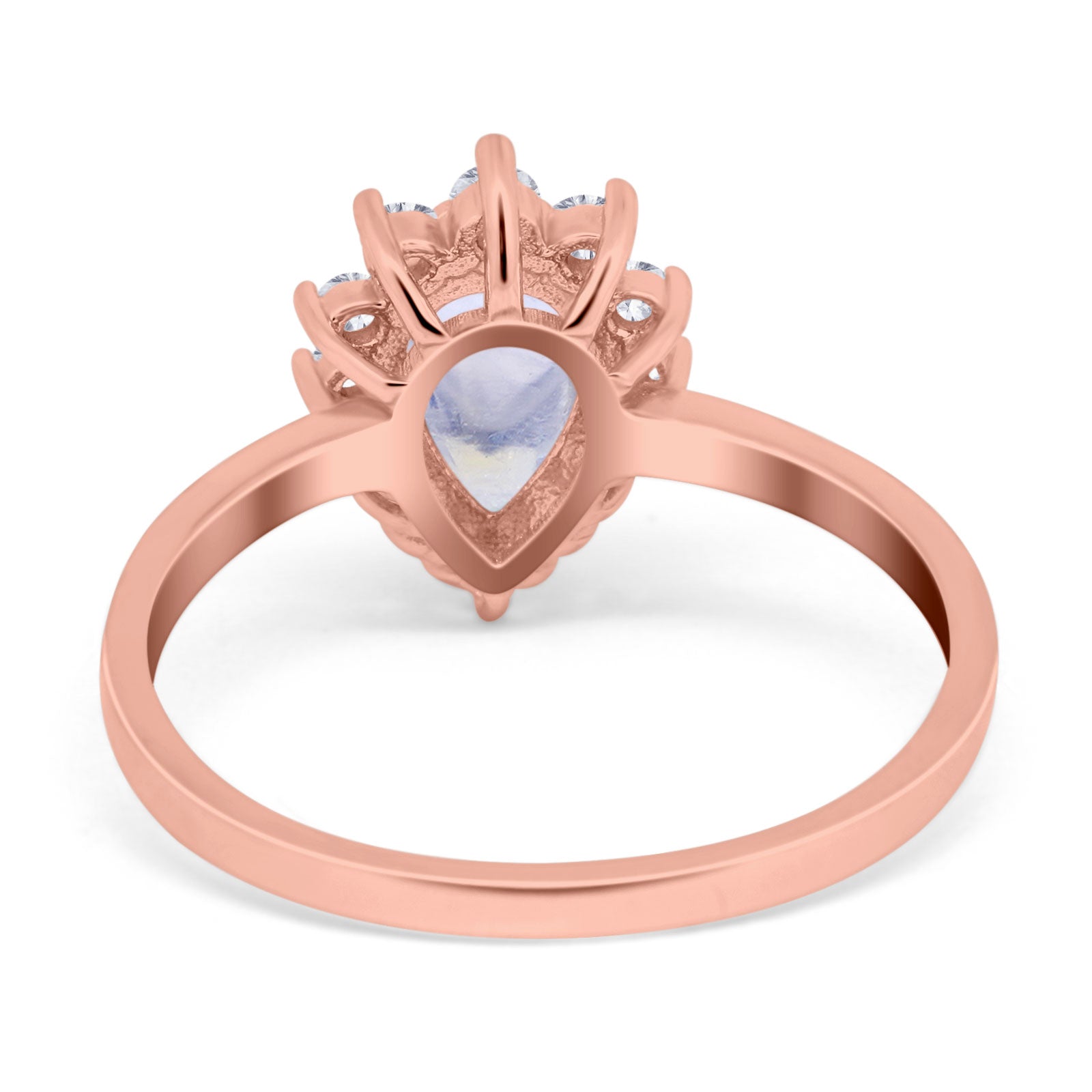 Art Deco Pear Natural Stone Wedding Ring