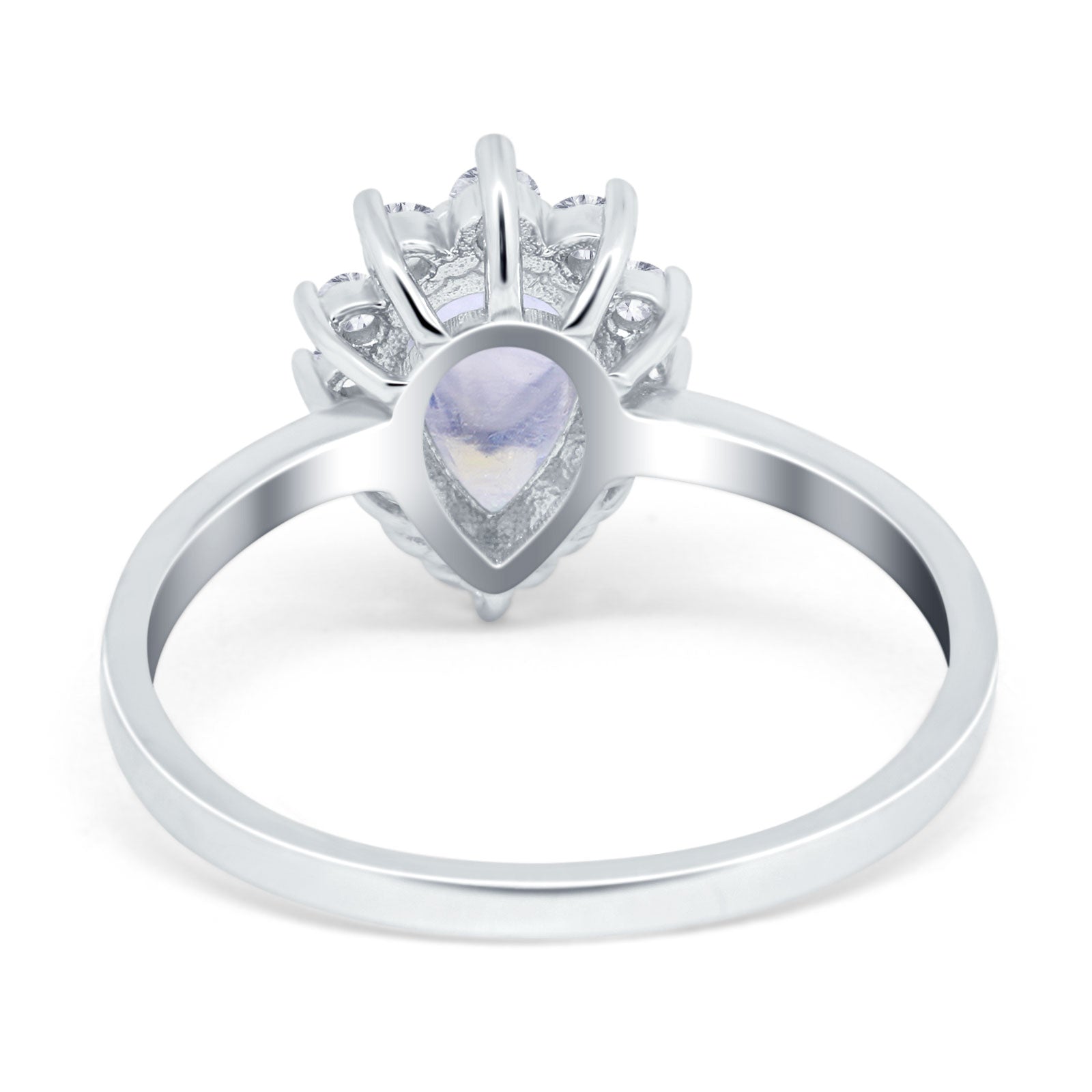 Art Deco Pear Natural Stone Wedding Ring