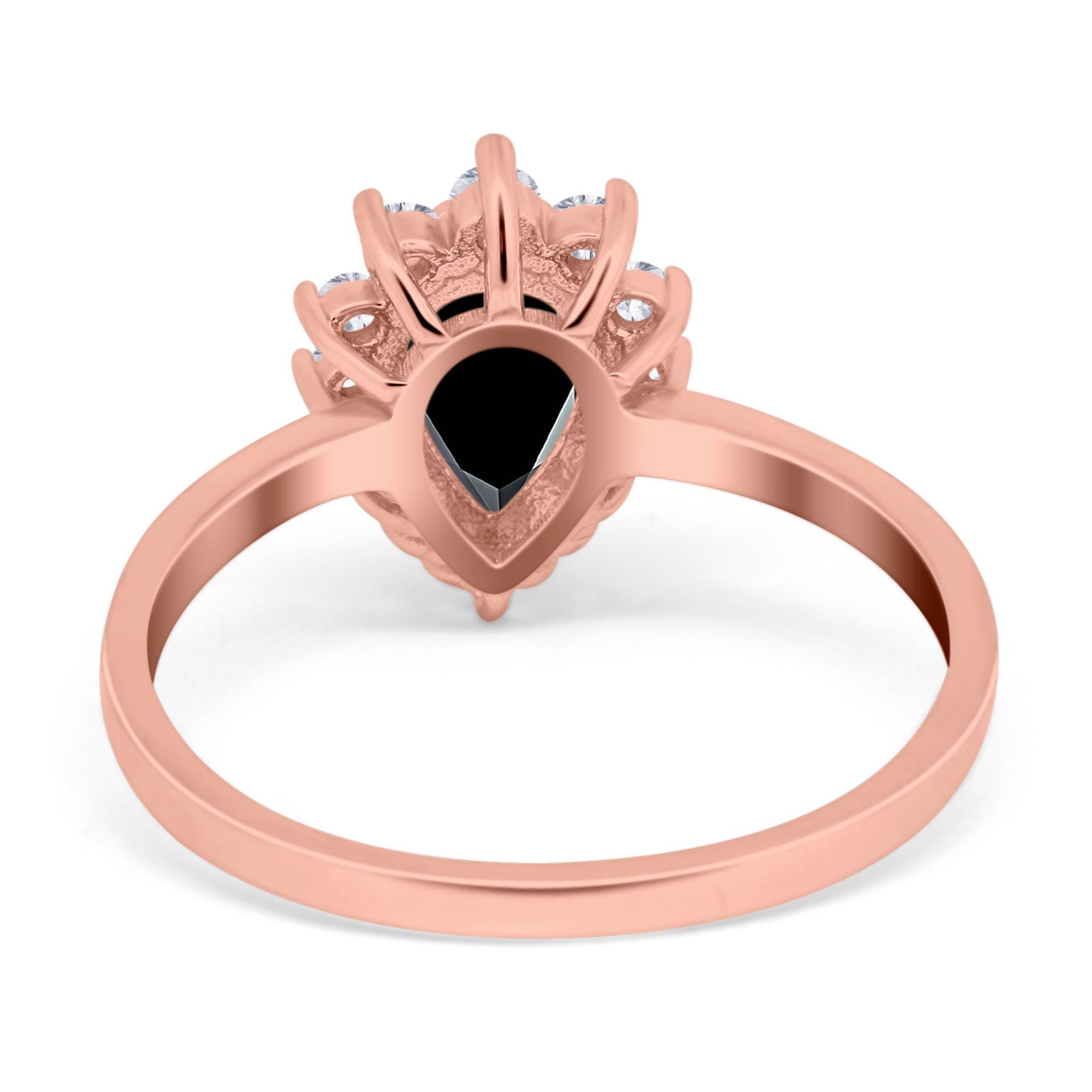 Art Deco Pear Natural Stone Wedding Ring
