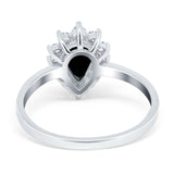 Art Deco Pear Natural Stone Wedding Ring