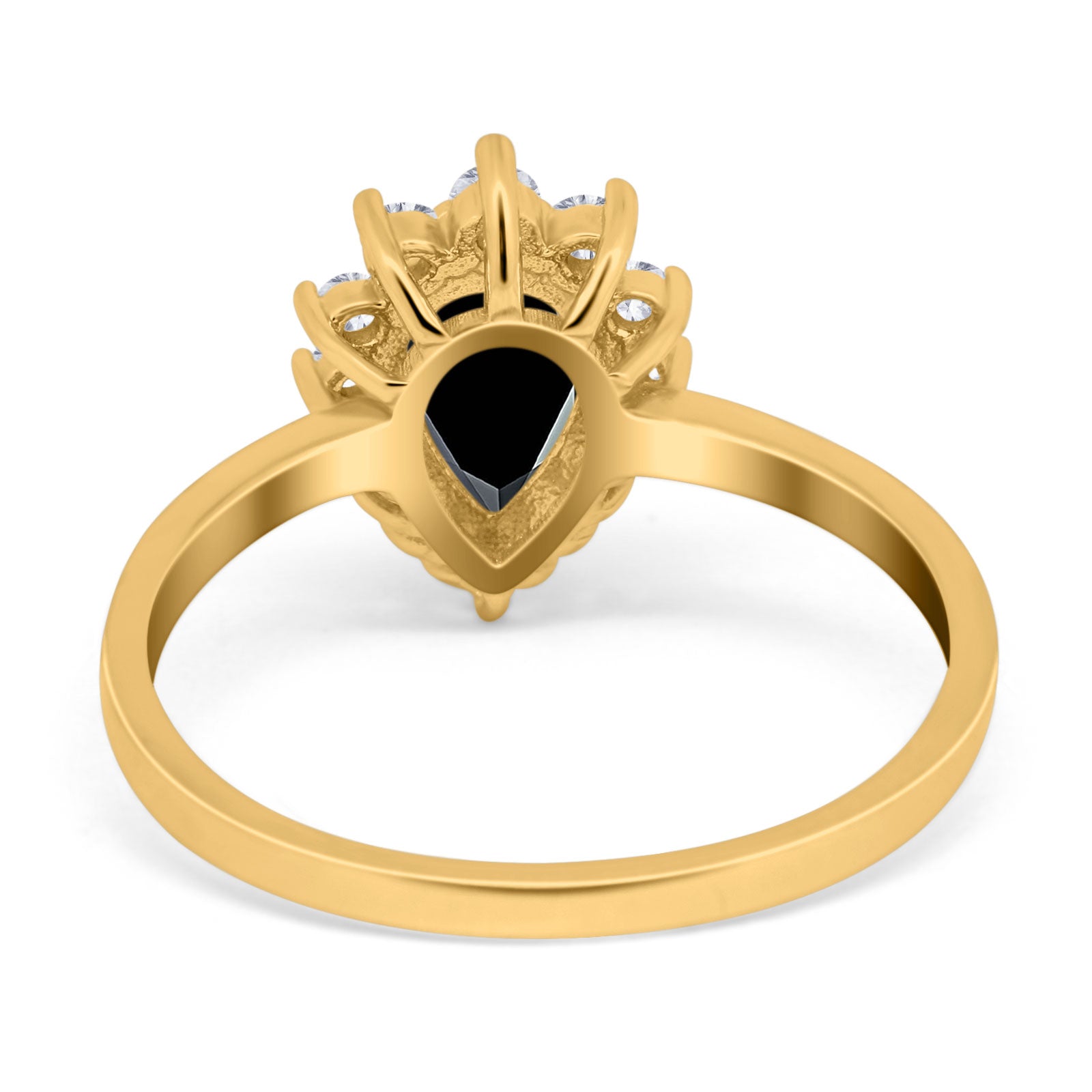 Art Deco Pear Natural Stone Wedding Ring