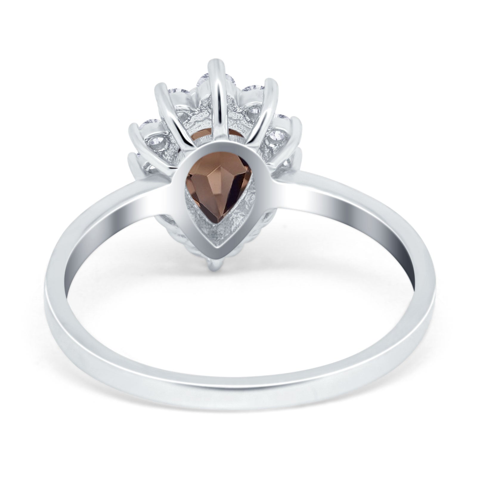 Art Deco Pear Natural Stone Wedding Ring