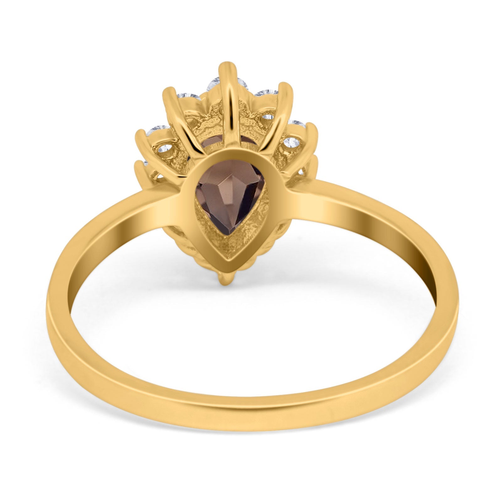 Art Deco Pear Natural Stone Wedding Ring