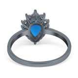 Art Deco Pear Natural Stone Wedding Ring