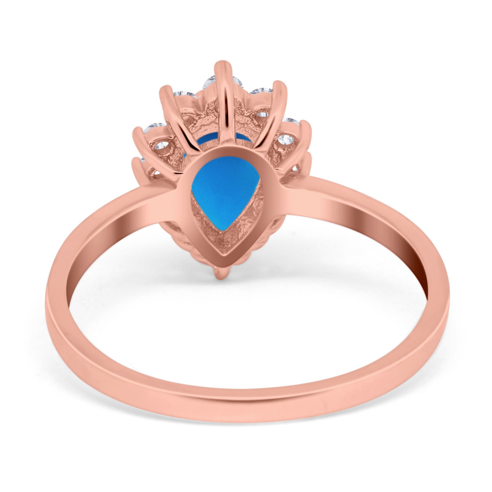 Art Deco Pear Natural Stone Wedding Ring