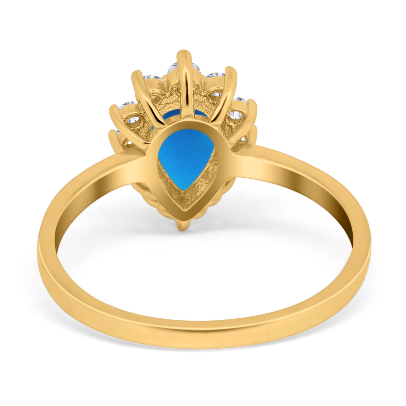 Art Deco Pear Natural Stone Wedding Ring