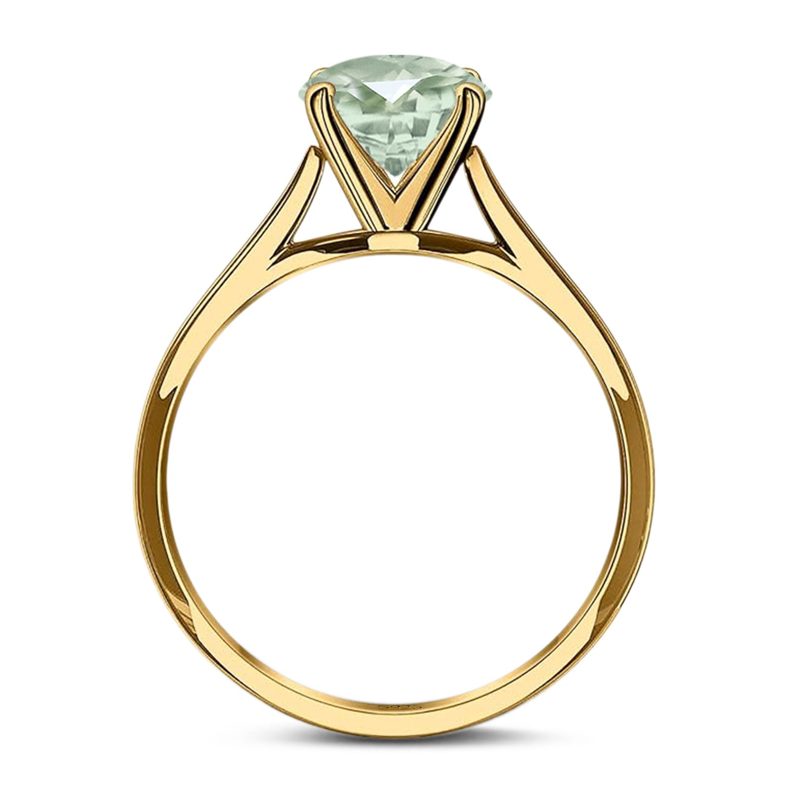 Minimalist Oval Natural Stone Solitaire Ring