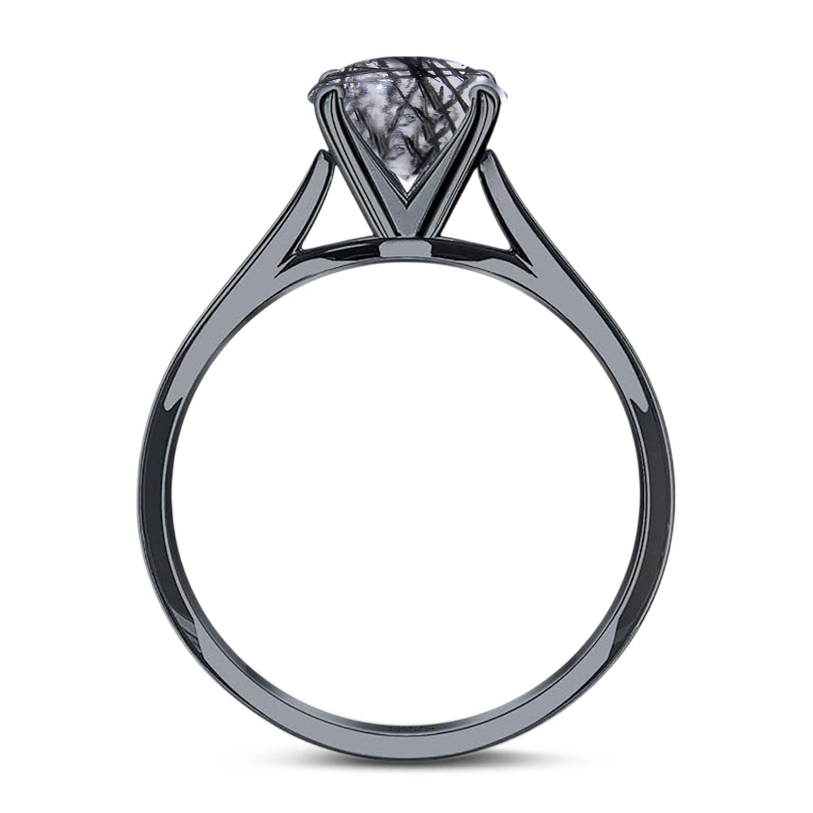 Minimalist Oval Natural Stone Solitaire Ring