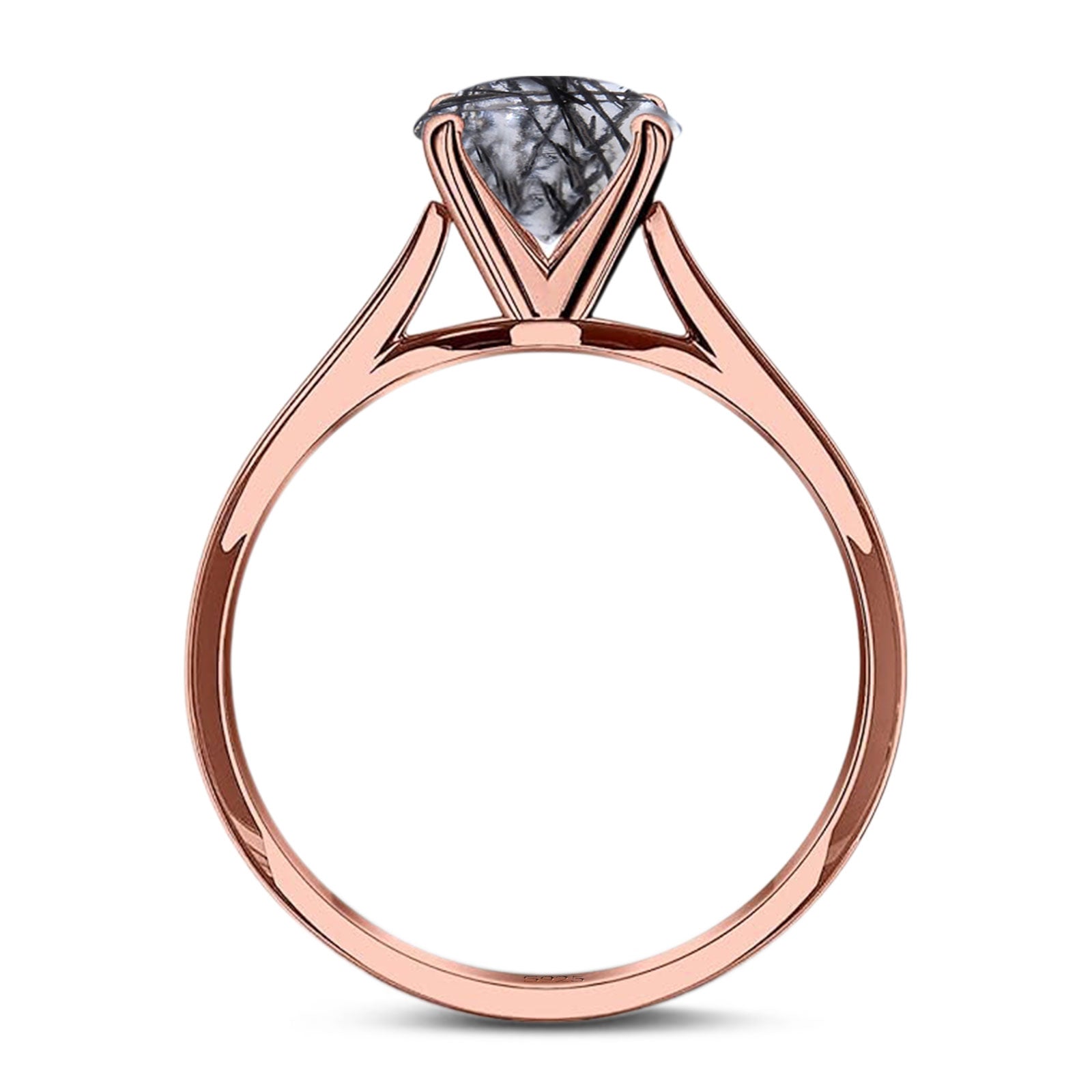 Minimalist Oval Natural Stone Solitaire Ring