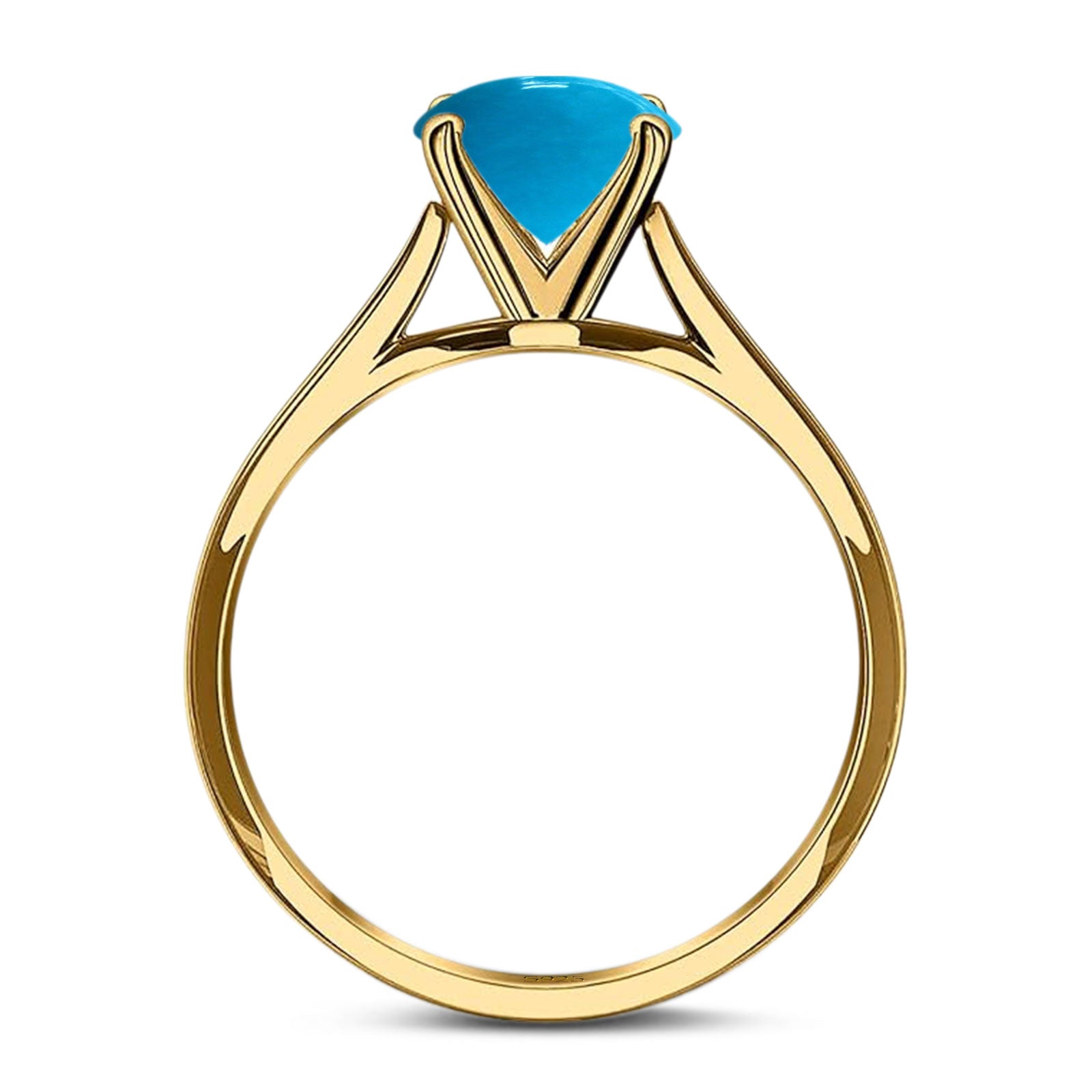 Minimalist Oval Natural Stone Solitaire Ring