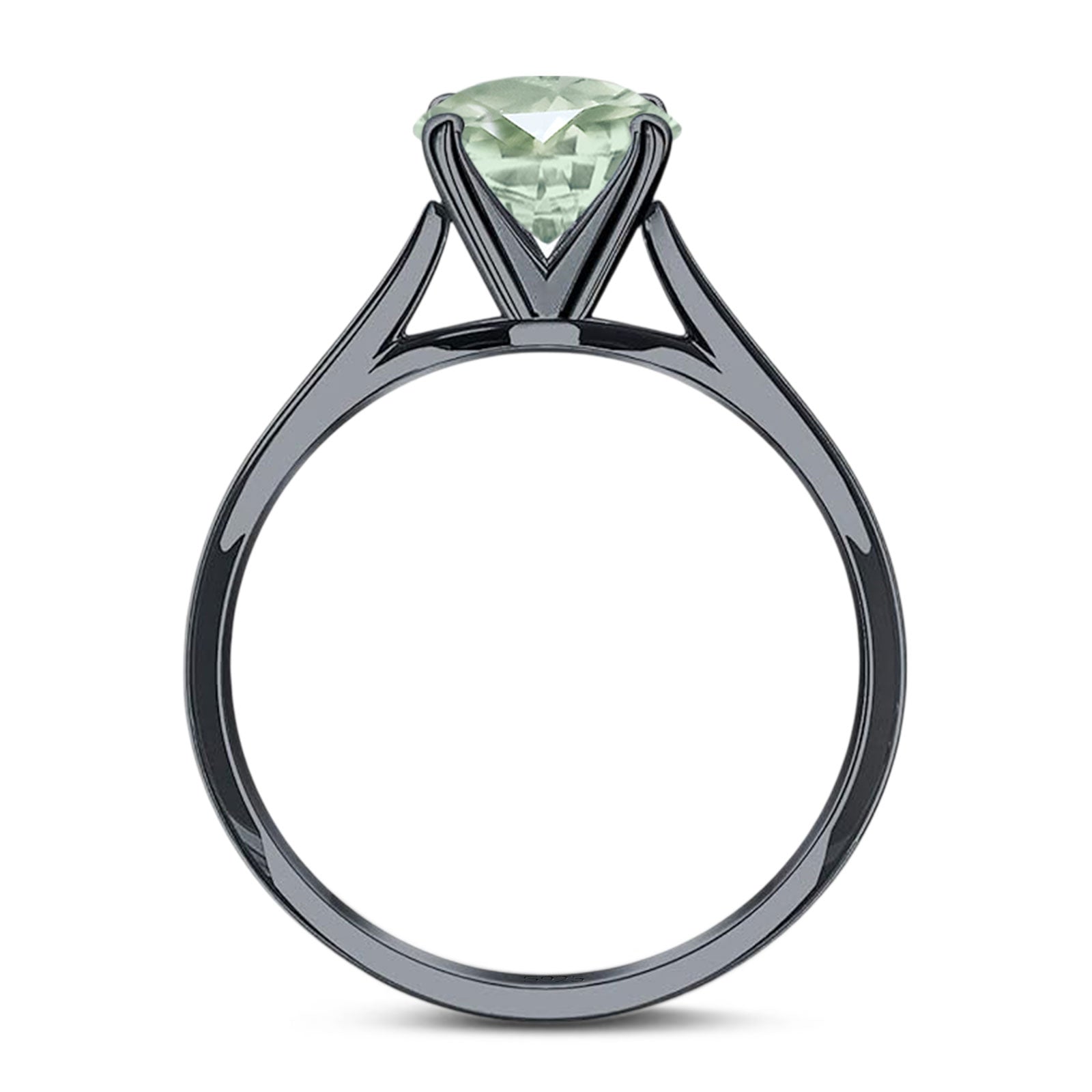 Art Deco Oval Natural Stone Solitaire Ring