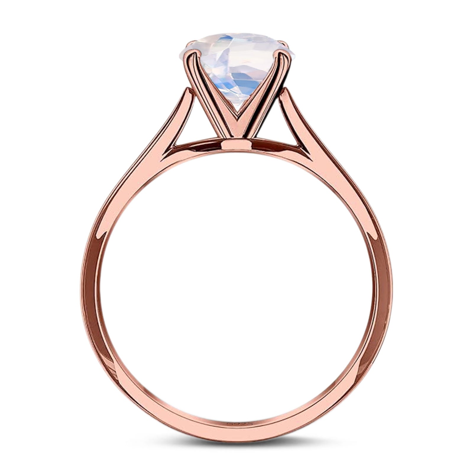 Art Deco Oval Natural Stone Solitaire Ring