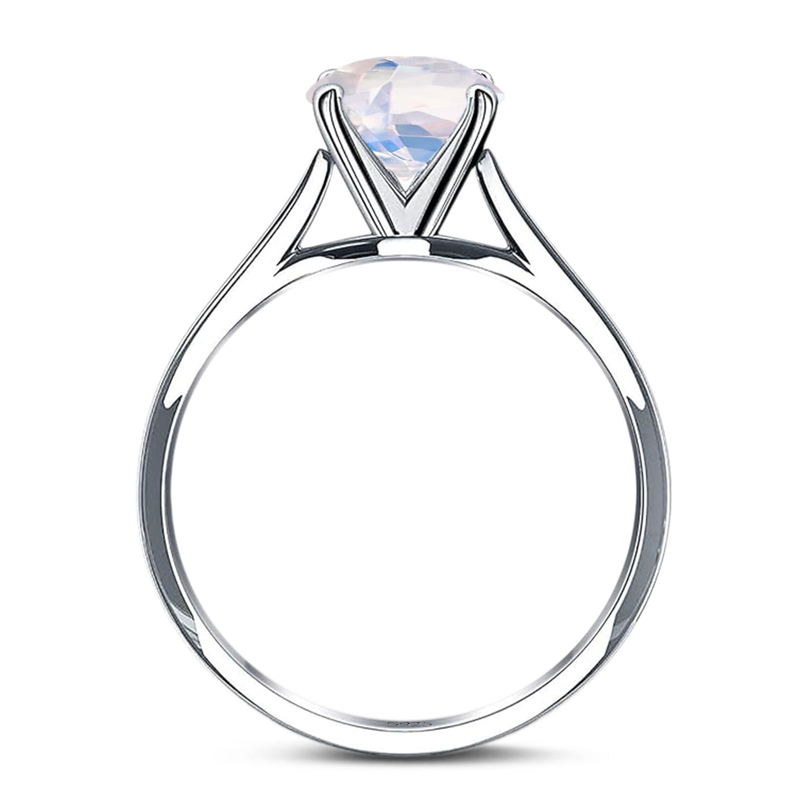 Art Deco Oval Natural Stone Solitaire Ring