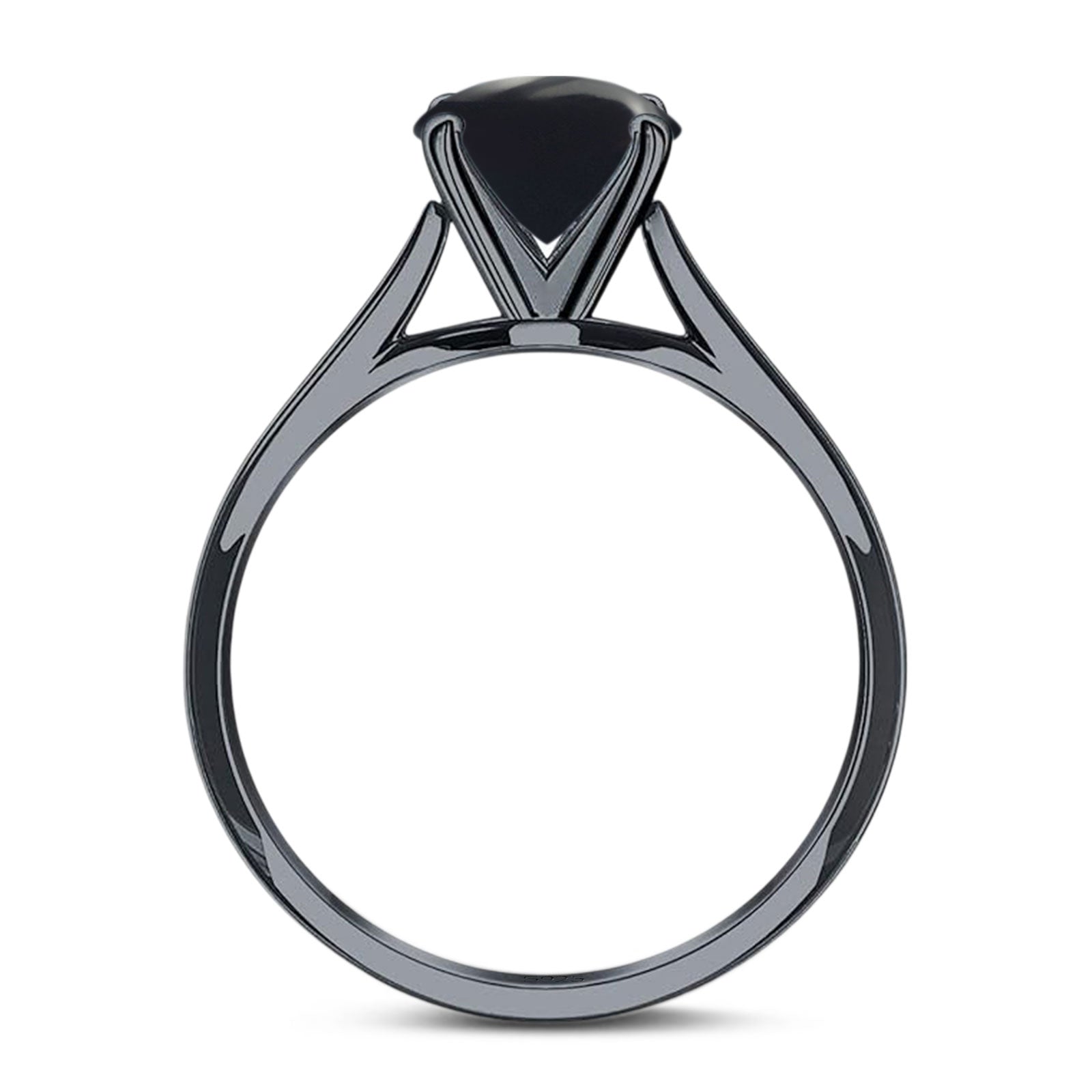 Art Deco Oval Natural Stone Solitaire Ring