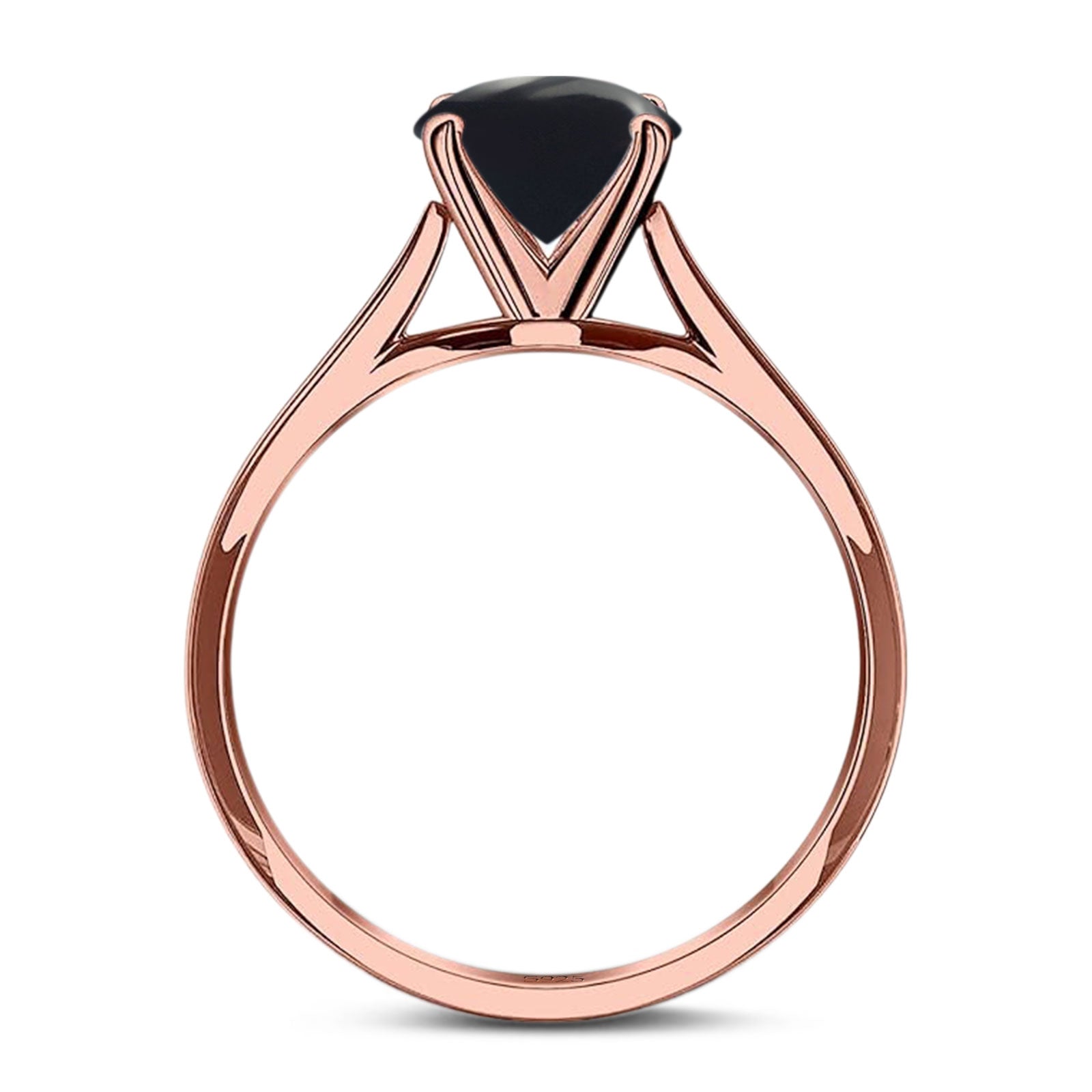 Art Deco Oval Natural Stone Solitaire Ring