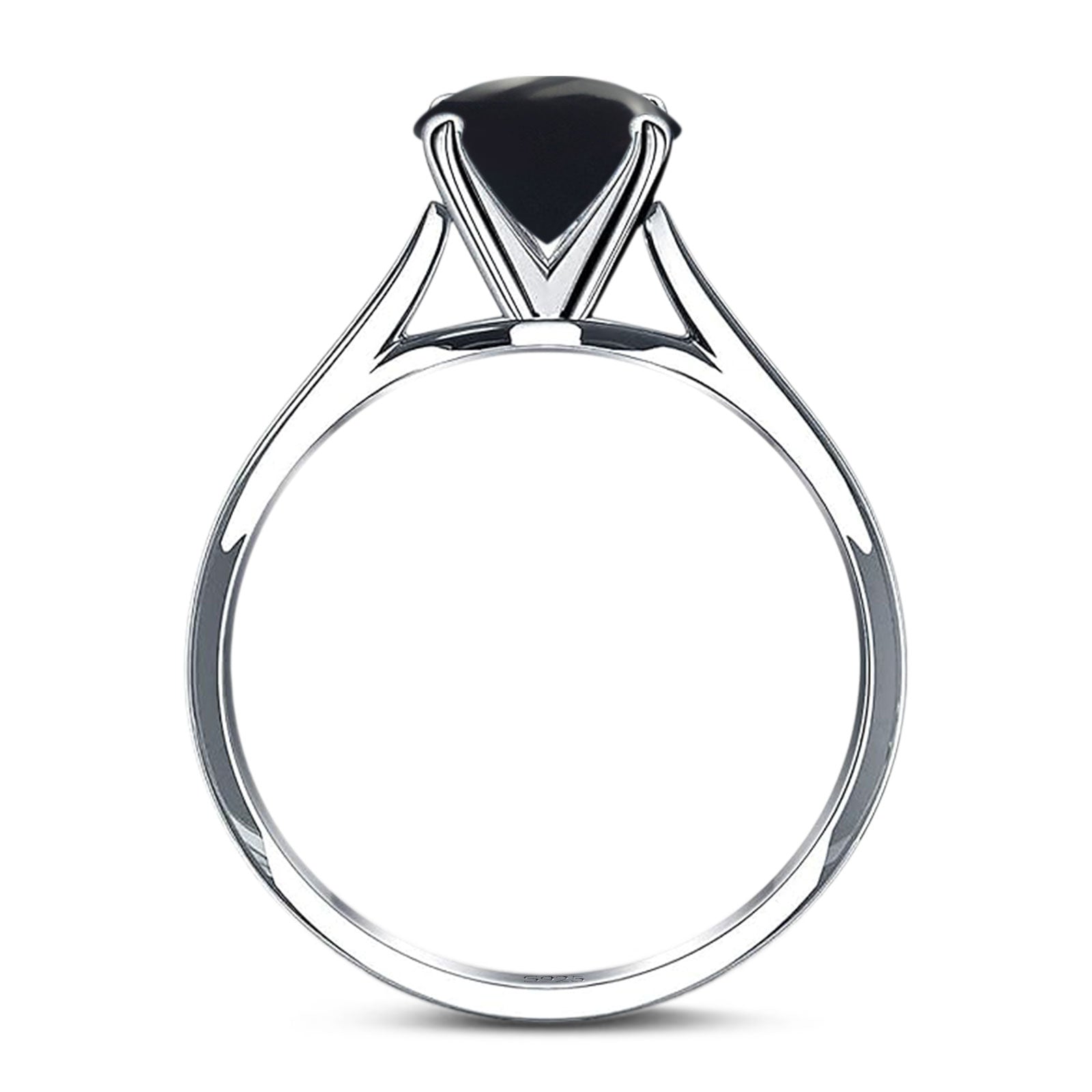 Art Deco Oval Natural Stone Solitaire Ring