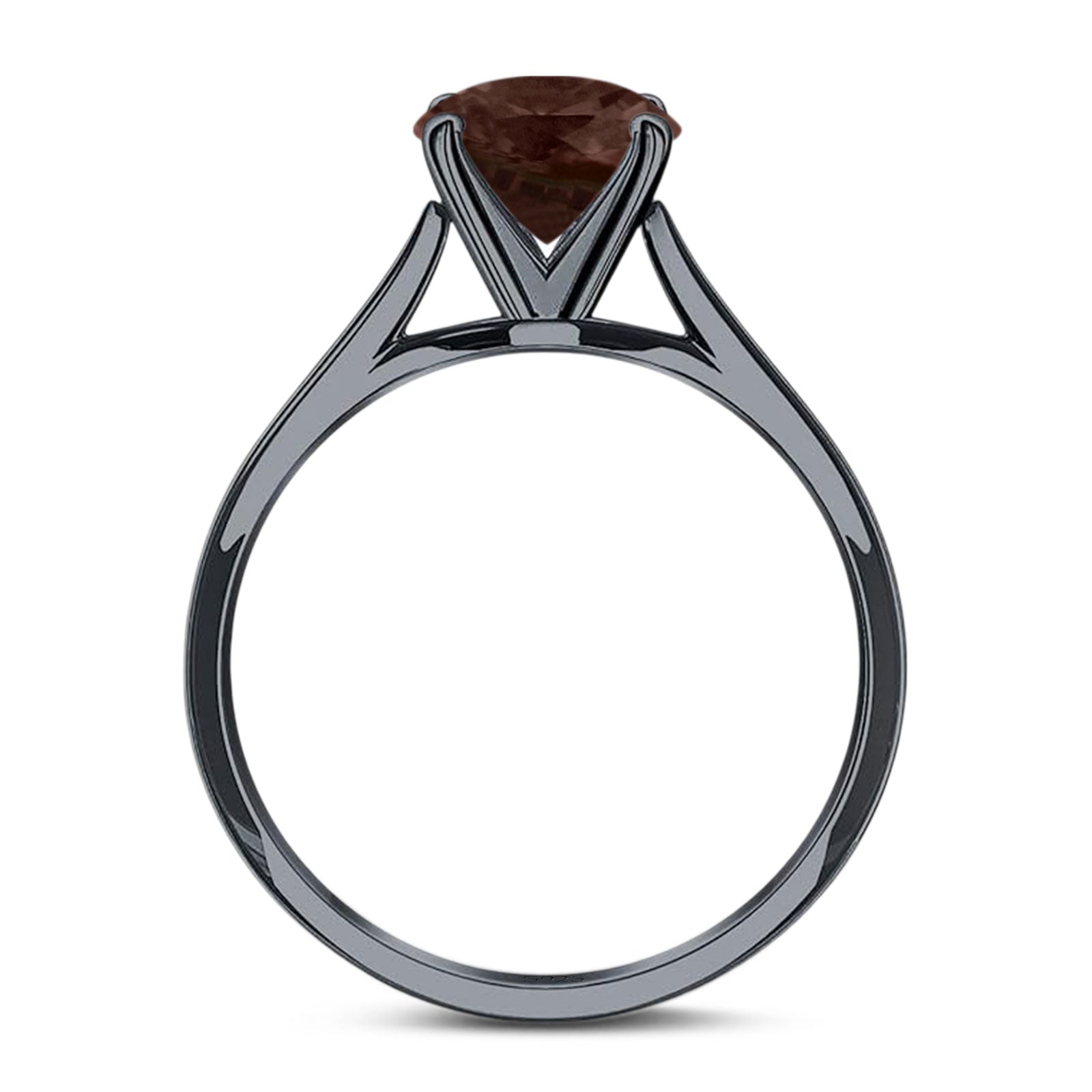 Art Deco Oval Natural Stone Solitaire Ring