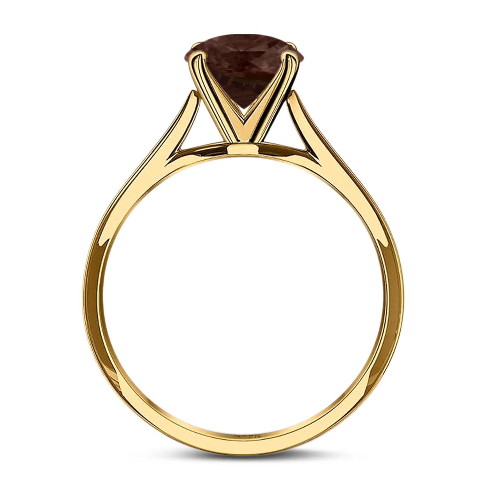 Art Deco Oval Natural Stone Solitaire Ring