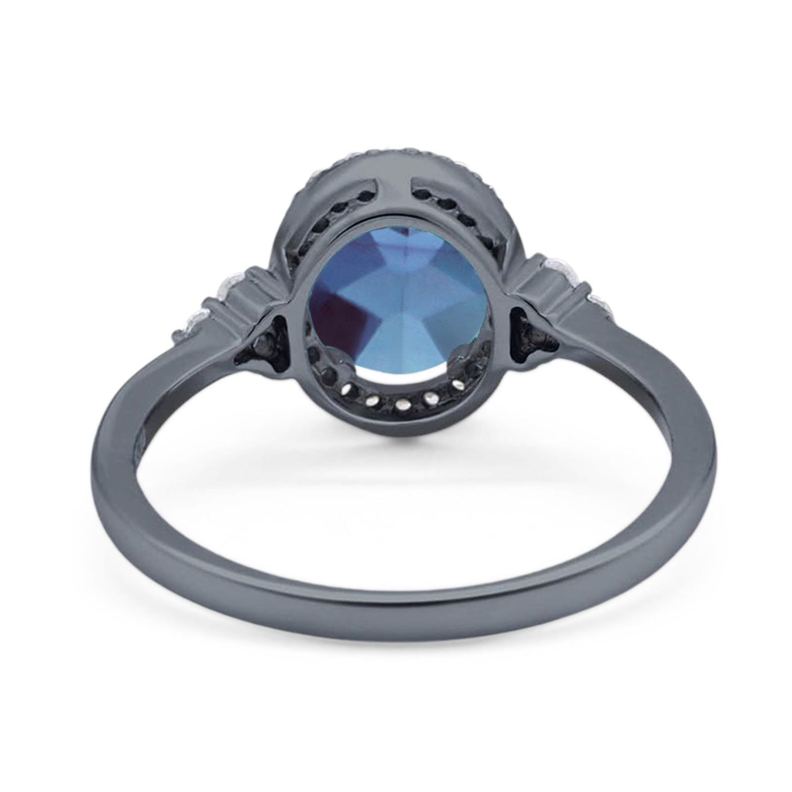 Art Deco Oval Natural Stone Wedding Ring