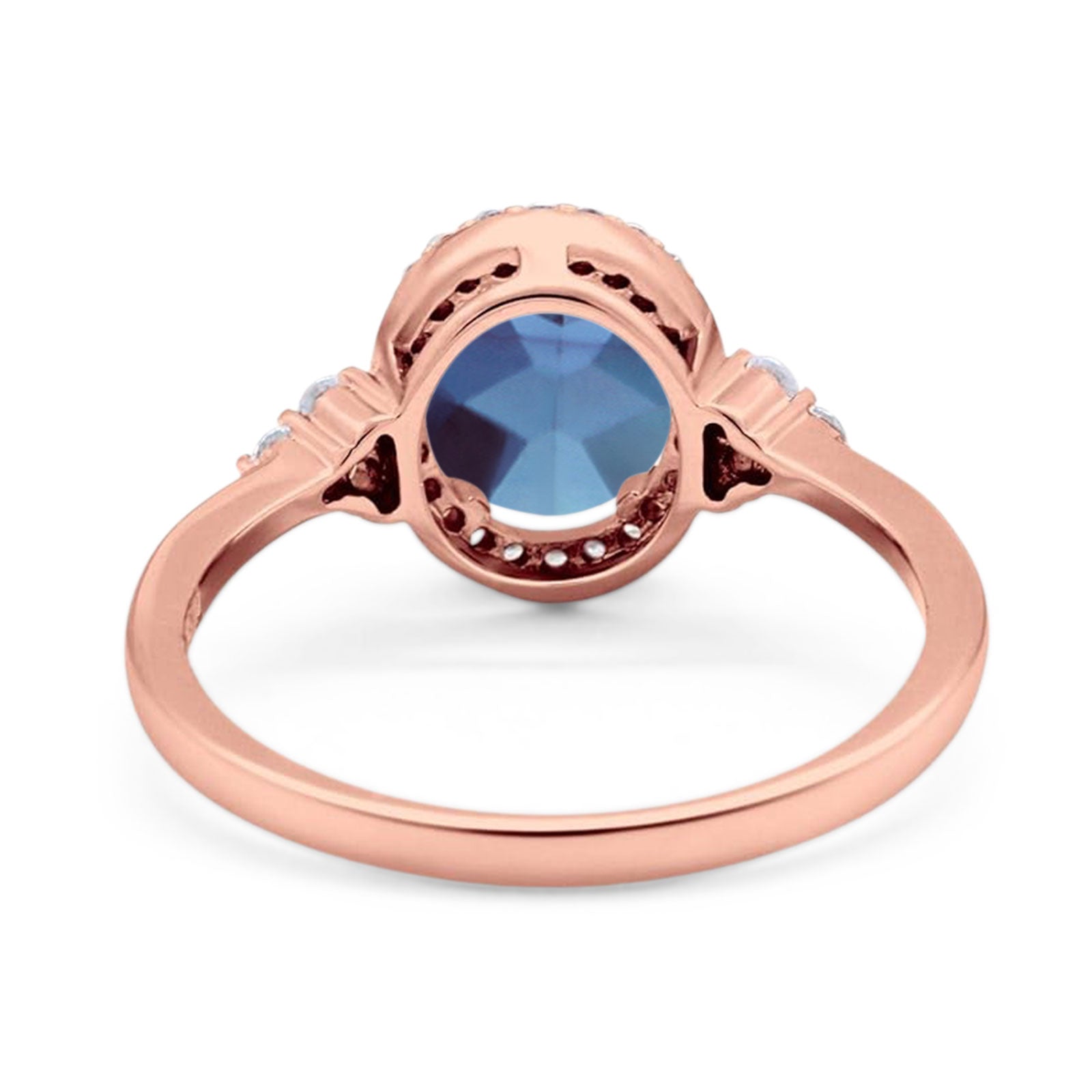 Art Deco Oval Natural Stone Wedding Ring