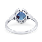 Art Deco Oval Natural Stone Wedding Ring