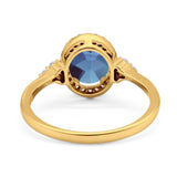 Art Deco Oval Natural Stone Wedding Ring