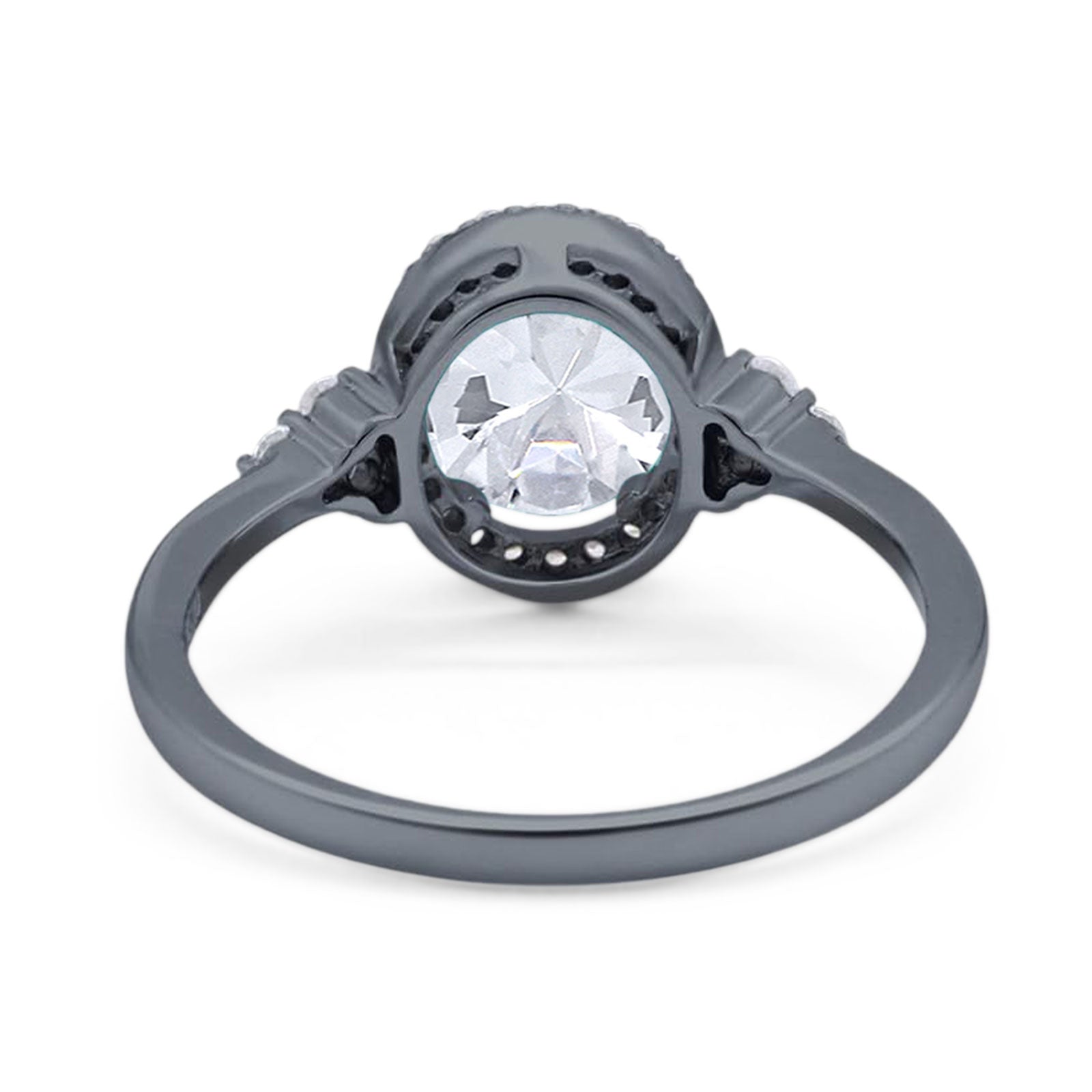 Art Deco Oval Natural Stone Wedding Ring