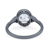 Art Deco Oval Natural Stone Wedding Ring