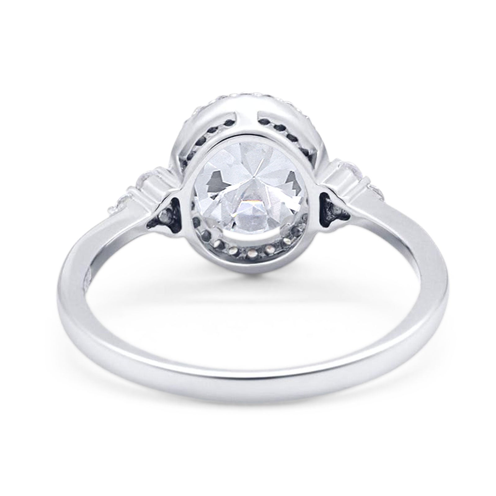 Art Deco Oval Natural Stone Wedding Ring