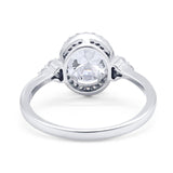 Art Deco Oval Natural Stone Wedding Ring