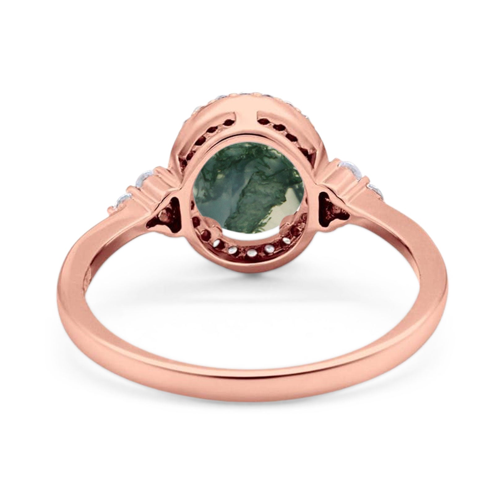 Art Deco Oval Natural Stone Wedding Ring