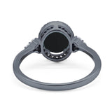 Art Deco Oval Natural Stone Wedding Ring