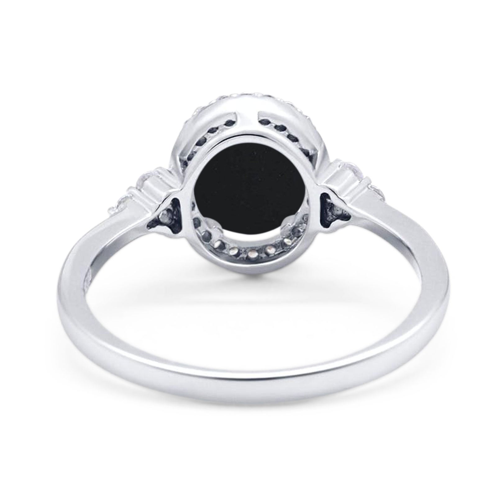 Art Deco Oval Natural Stone Wedding Ring