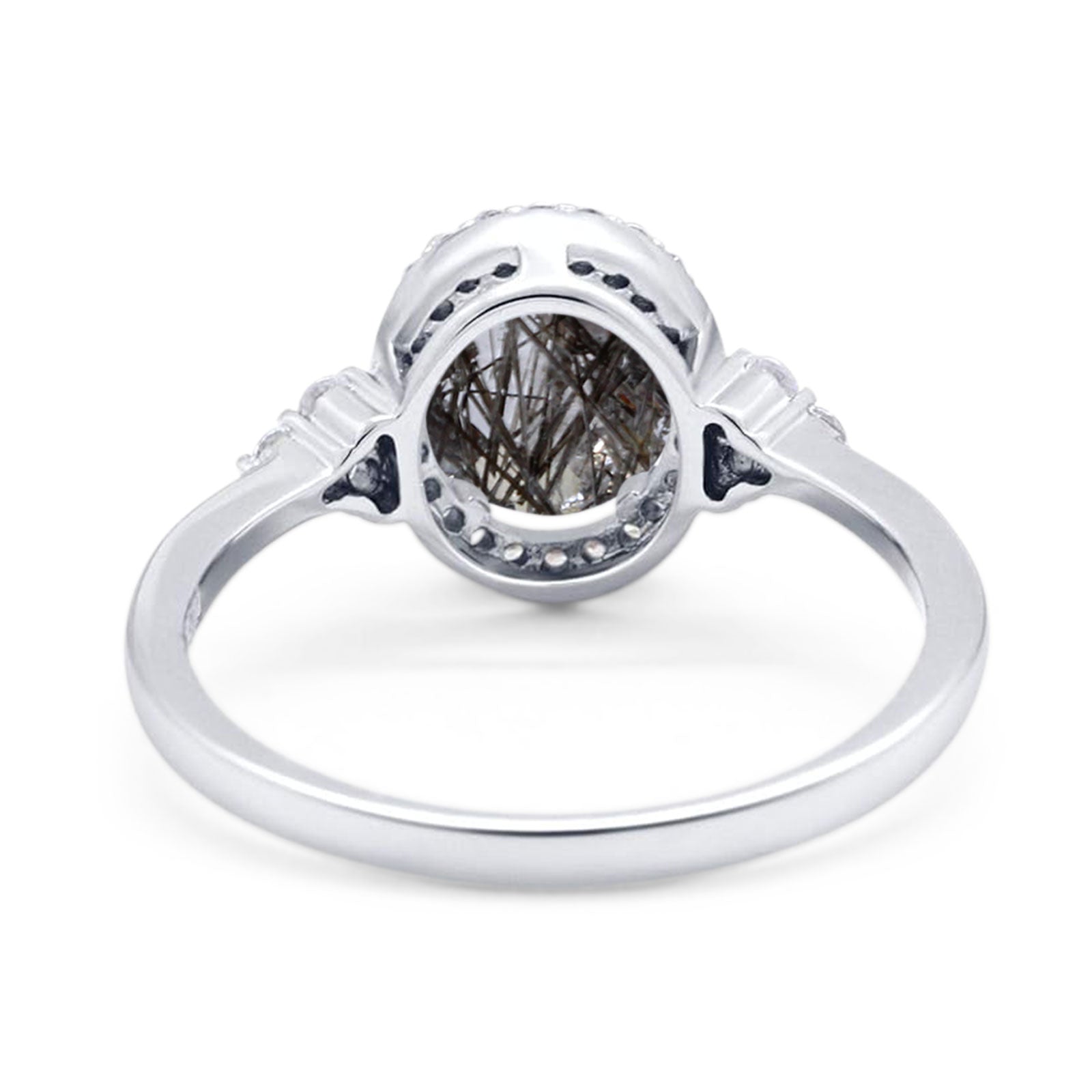 Art Deco Oval Natural Stone Wedding Ring