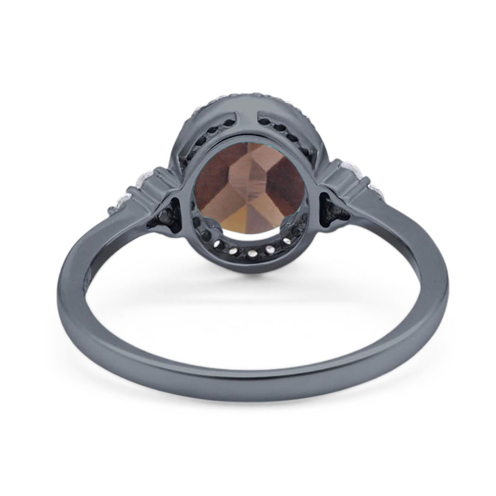 Art Deco Oval Natural Stone Wedding Ring