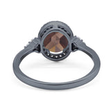 Art Deco Oval Natural Stone Wedding Ring