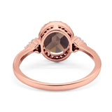 Art Deco Oval Natural Stone Wedding Ring