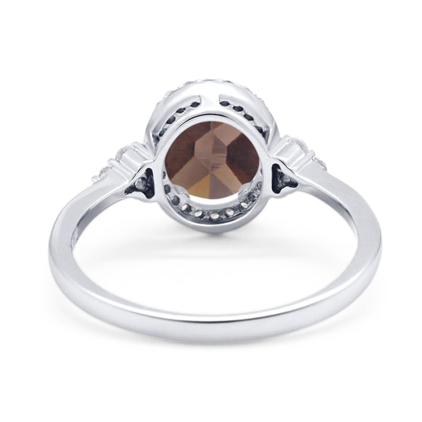 Art Deco Oval Natural Stone Wedding Ring